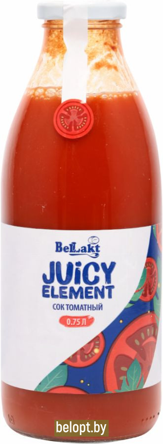 Сок «Juicy element» томатный с мякотью и солью, 0.75 л.