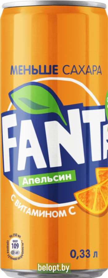 Напиток «Fanta» вкус апельсина 0.33 л.