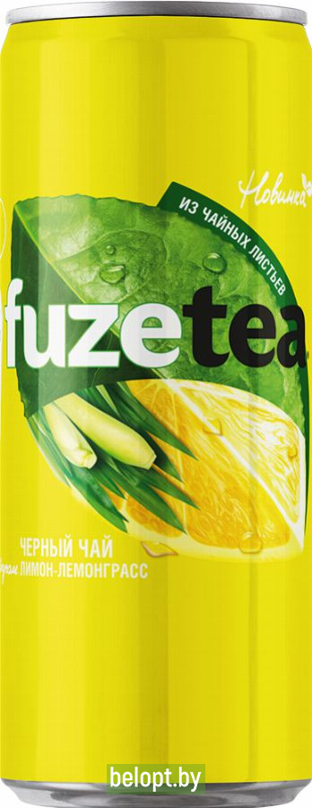 Чай черный «Fuzetea» со вкусом лимон-лемонграсс, 0.33 л.