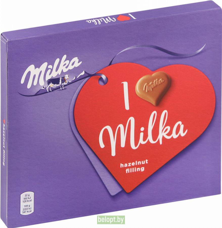 Конфеты шоколадные «Milka» с ореховой начинкой, 110 г.