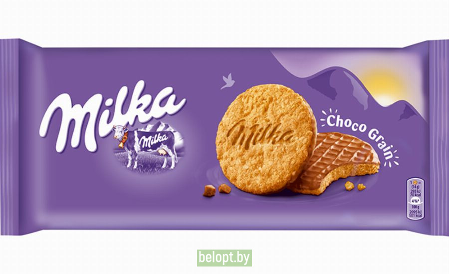 Печенье «Milka» с овсяными хлопьями в молочном шоколаде, 168 г.